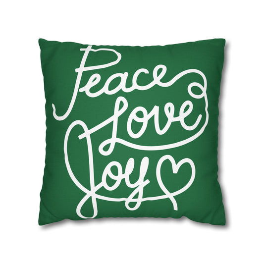 Copy of Peace Love Joy Red Holiday Pillowcase, Festive Decor, Christmas Throw Pillow, Winter, Seasonal Decorative Pillow Cover