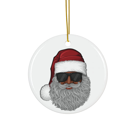 Big Kris Cool Black Santa Tree Ornament, Holiday Decoration, Christmas Ornament, Gift, Tree Decoration, Santa Claus Ornament