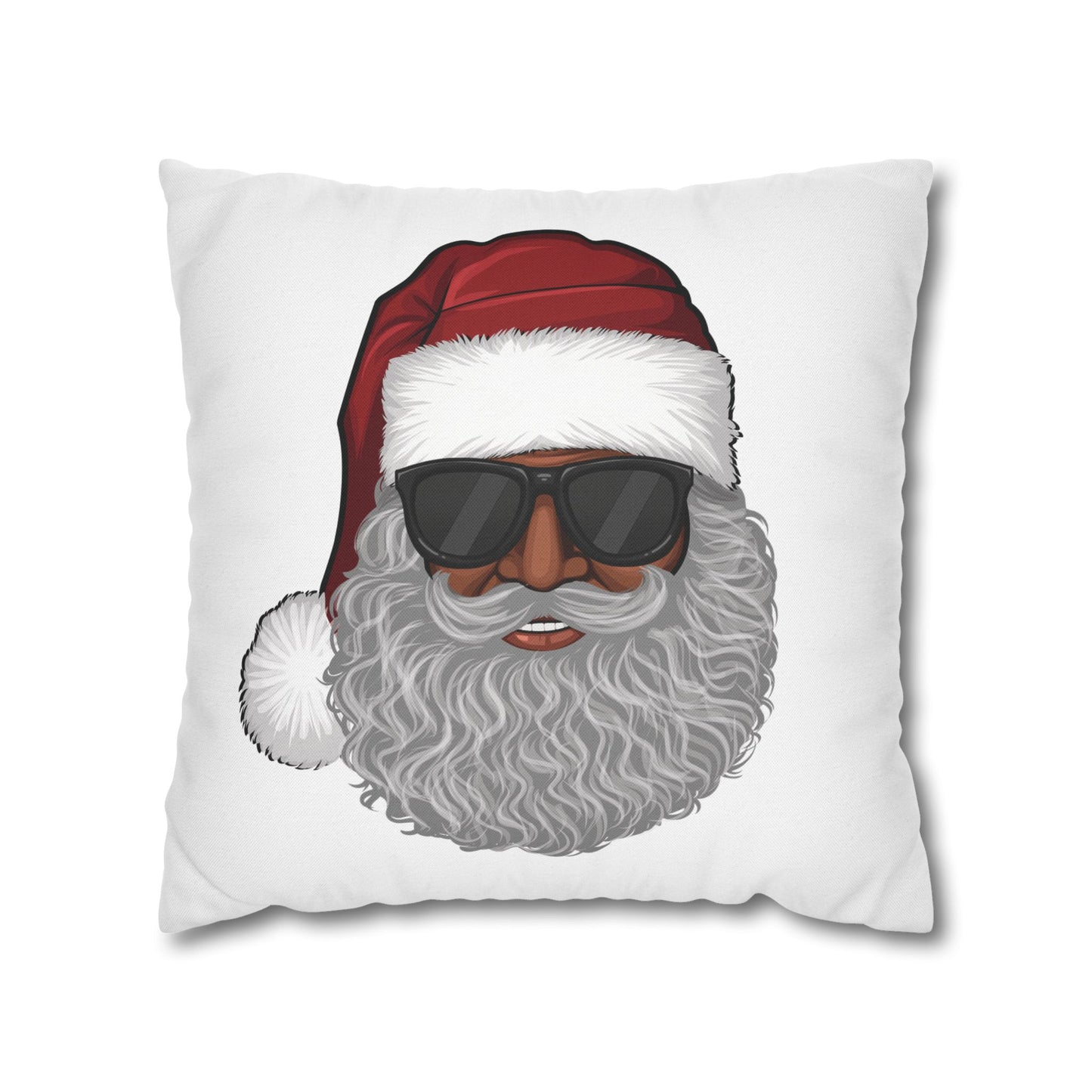 Big Kris Cool Black Santa White Pillowcase, Holiday Kris Kringle Cushion Cover, Festive Pillow Sham, Home Decor ,Winter, Christmas