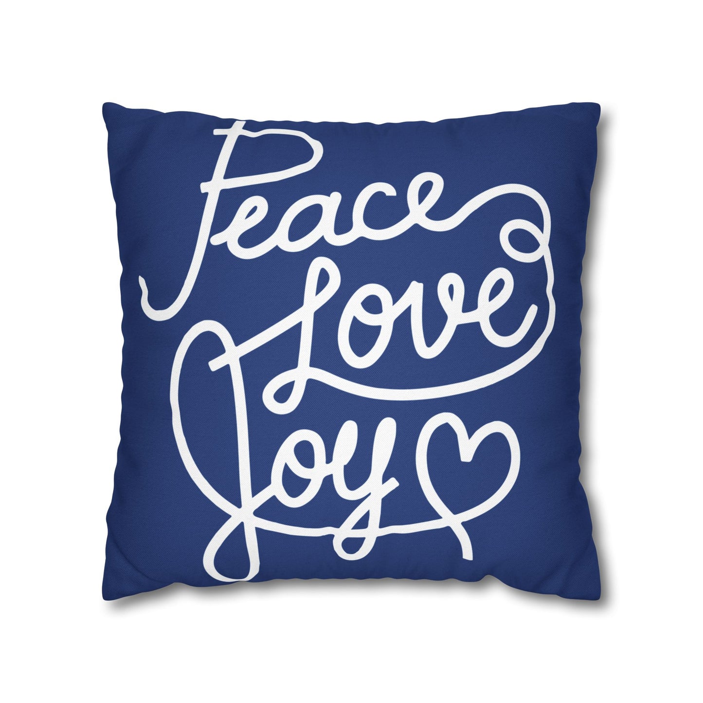 Peace Love Joy Navy Holiday Pillowcase, Festive Decor, Christmas Throw Pillow, Winter, Seasonal Decorative Pillow Cover