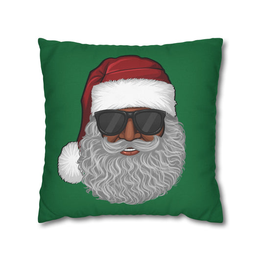 Big Kris Cool Black Santa Pillowcase, Holiday Kris Kringle Cushion Cover, Festive Pillow Sham, Home Decor ,Winter, Christmas