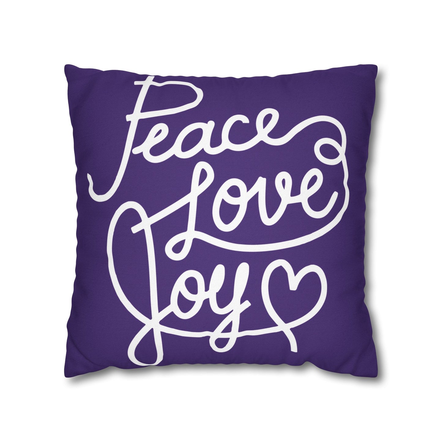 Peace Love Joy Purple Holiday Pillowcase, Festive Decor, Christmas Throw Pillow, Winter Home Decor, Seasonal Decorative Pillow Cover