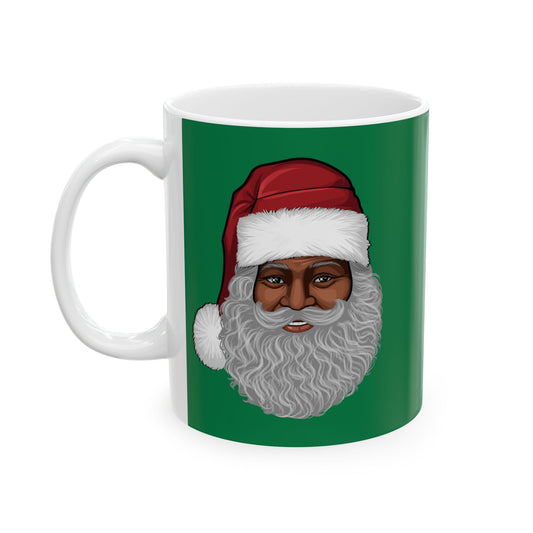 Big Kris Black Santa Mug, Christmas Coffee Cup, Holiday Cocoa Mug, Festive Hot Chocolate Mug, Santa Claus Tea Mug, African American Santa