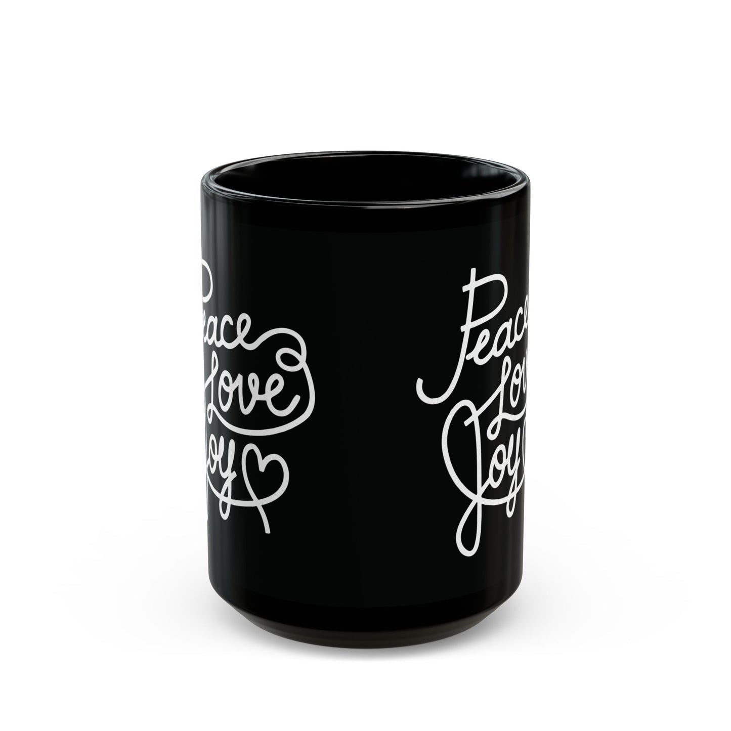 Copy of Black Mug - Peace Love Joy Inspirational Coffee Cup, Motivational Gift for Friends, Home Decor, Self-Care, Office Use, Holiday Mug